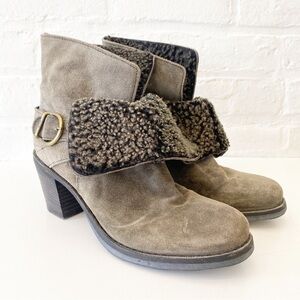 Fiorentini + Baker || Sherpa Heeled‎ Ankle Booties Gray Beige 38.5